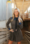 Black Embroidered Horse Western Tie